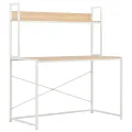 Bureau d'ordinateur Blanc et chêne 120 x 60 x 138 cm