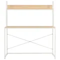 Bureau d'ordinateur Blanc et chêne 120 x 60 x 138 cm