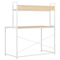 Bureau d'ordinateur Blanc et chêne 120 x 60 x 138 cm