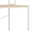 Bureau d'ordinateur Blanc et chêne 120 x 60 x 138 cm