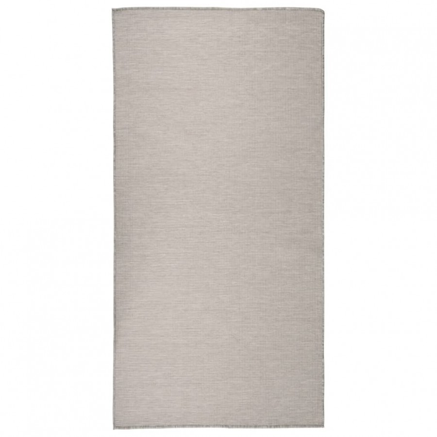 Tapis à tissage plat d'extérieur 100x200 cm Taupe