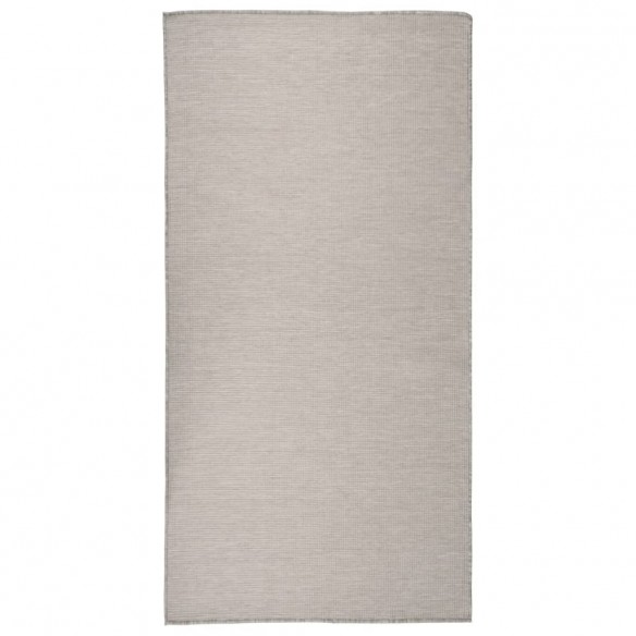 Tapis à tissage plat d'extérieur 100x200 cm Taupe