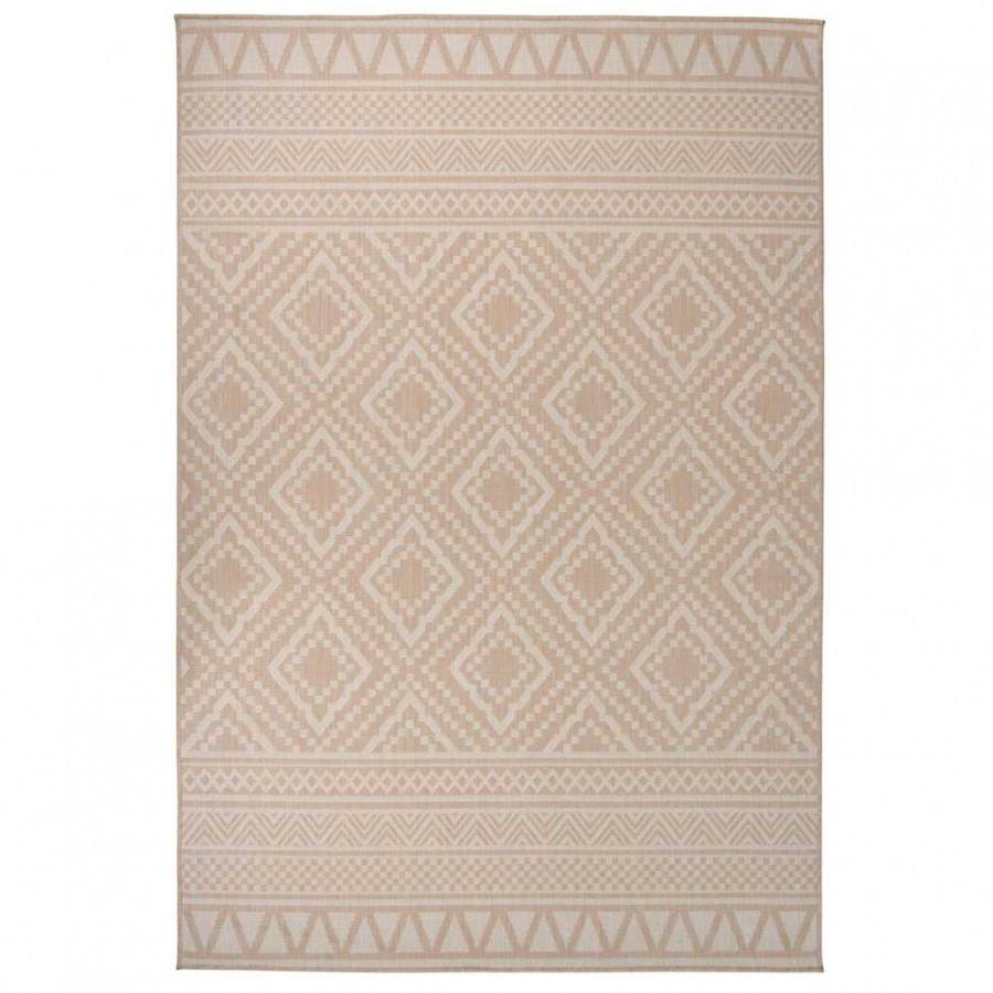 Tapis à tissage plat d'extérieur 160x230 cm Rayures brunes