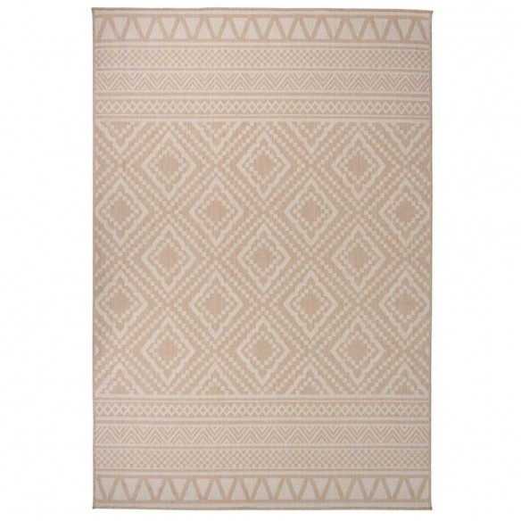 Tapis à tissage plat d'extérieur 160x230 cm Rayures brunes