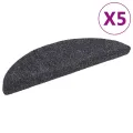 Tapis autoadhésifs de marches 5 pcs Gris foncé 56x17x3 cm