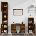 Meuble d'évier chêne fumé 80x33x60 cm bois d'ingénierie