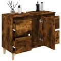 Meuble d'évier chêne fumé 80x33x60 cm bois d'ingénierie