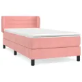 cadre de lit et matelas Rose 80x200 cm Velours