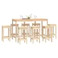 Ensemble de bar 9 pcs Bois de pin massif