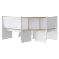 Ensemble à manger REINE 3 pcs marron miel blanc bois pin massif