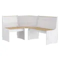 Ensemble à manger REINE 3 pcs marron miel blanc bois pin massif
