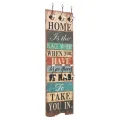 Porte-manteau mural avec 6 crochets 120 x 40 cm HOME IS
