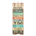 Porte-manteau mural avec 6 crochets 120 x 40 cm HOME IS