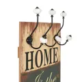 Porte-manteau mural avec 6 crochets 120 x 40 cm HOME IS