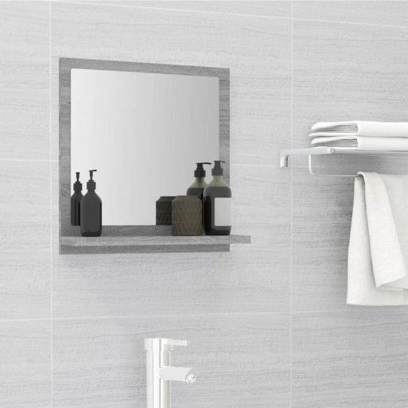 Miroir de bain Sonoma gris 40x10,5x37 cm Bois d'ingénierie