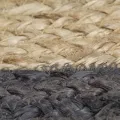 Tapis fait à la main Jute avec bord gris foncé 210 cm