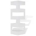 Blanc Carré Porte-parapluie Stockage pour cannes bâtons Acier 48,5 cm