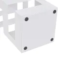 Blanc Carré Porte-parapluie Stockage pour cannes bâtons Acier 48,5 cm