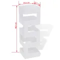 Blanc Carré Porte-parapluie Stockage pour cannes bâtons Acier 48,5 cm