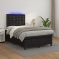 cadre de lit avec matelas et LED Noir 120x200 cm