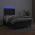 cadre de lit avec matelas et LED Noir 120x200 cm
