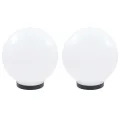 Lampe à LED sous forme de boule 2 pcs Sphérique 25 cm PMMA