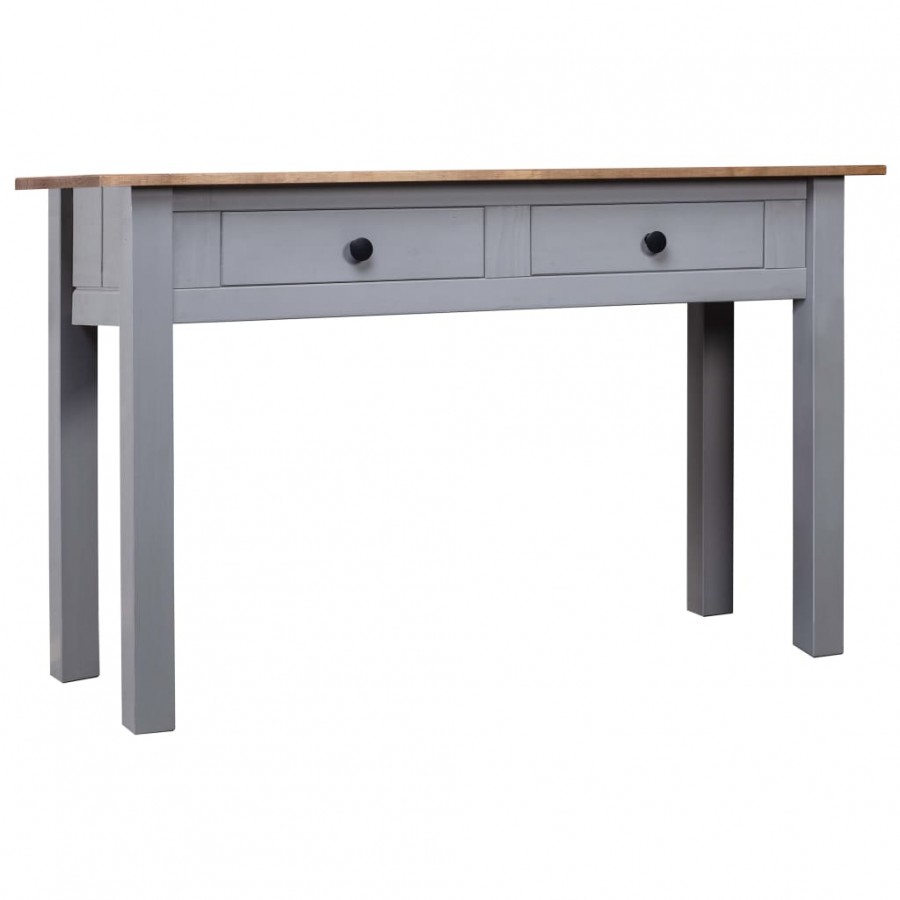 Table console Gris 110x40x72 cm Pin solide Gamme Panama