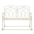 Banc de jardin 104 cm Fer Blanc antique