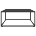 Table basse Noir avec verre noir 80x80x35 cm