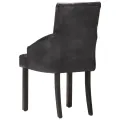 Chaises à manger lot de 6 noir cuir de chèvre véritable