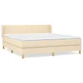 cadre de lit avec matelas Crème 160x200 cm Tissu