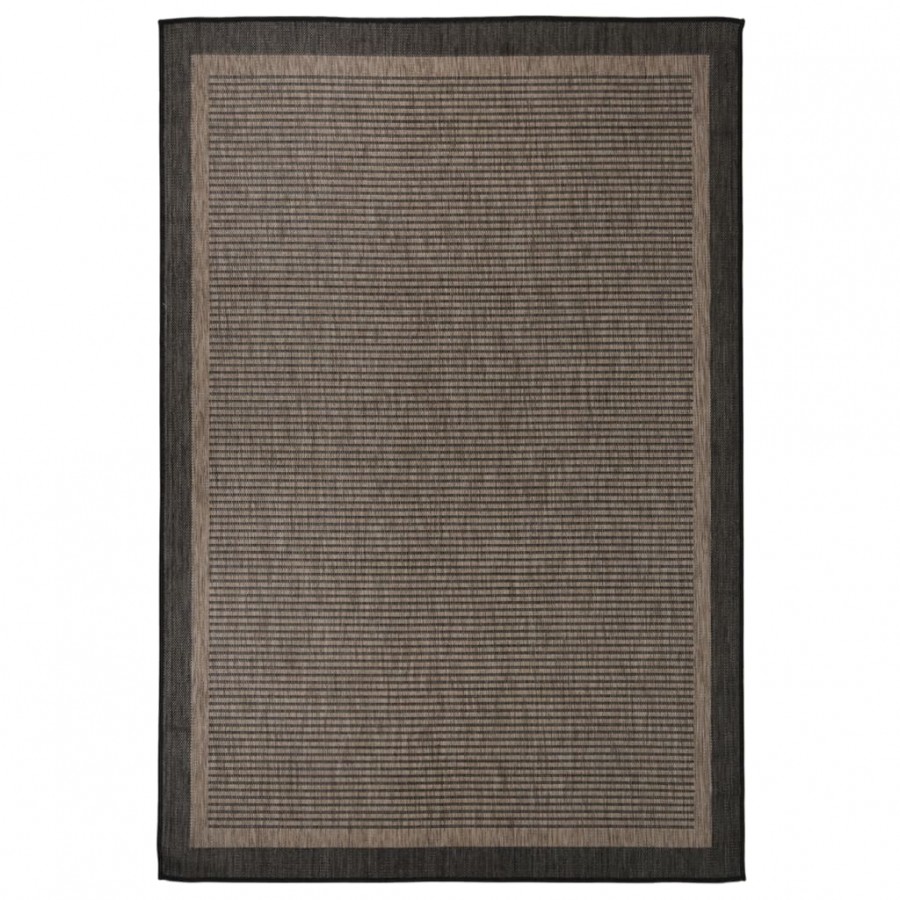 Tapis à tissage plat d'extérieur 160x230 cm Marron foncé