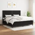 cadre de lit avec matelas Noir 200x200 cm Tissu