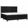 cadre de lit avec matelas Noir 200x200 cm Tissu