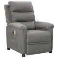 Fauteuil électrique de massage Gris clair Tissu