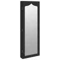 Armoire à bijoux avec miroir murale noir 37,5x10x106 cm