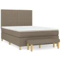 cadre de lit avec matelas Taupe 140x200 cm Tissu