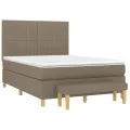 cadre de lit avec matelas Taupe 140x200 cm Tissu