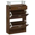Armoire à chaussures Chêne fumé 63x24x104 cm Bois d'ingénierie