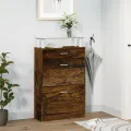 Armoire à chaussures Chêne fumé 63x24x104 cm Bois d'ingénierie