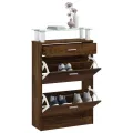 Armoire à chaussures Chêne fumé 63x24x104 cm Bois d'ingénierie