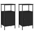 Tables de chevet 2 pcs noir 41x31x80 cm bois d’ingénierie