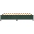 Cadre de lit sans matelas vert foncé 160x200 cm velours