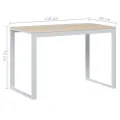 Bureau d'ordinateur Blanc et chêne 110x60x73 cm Aggloméré
