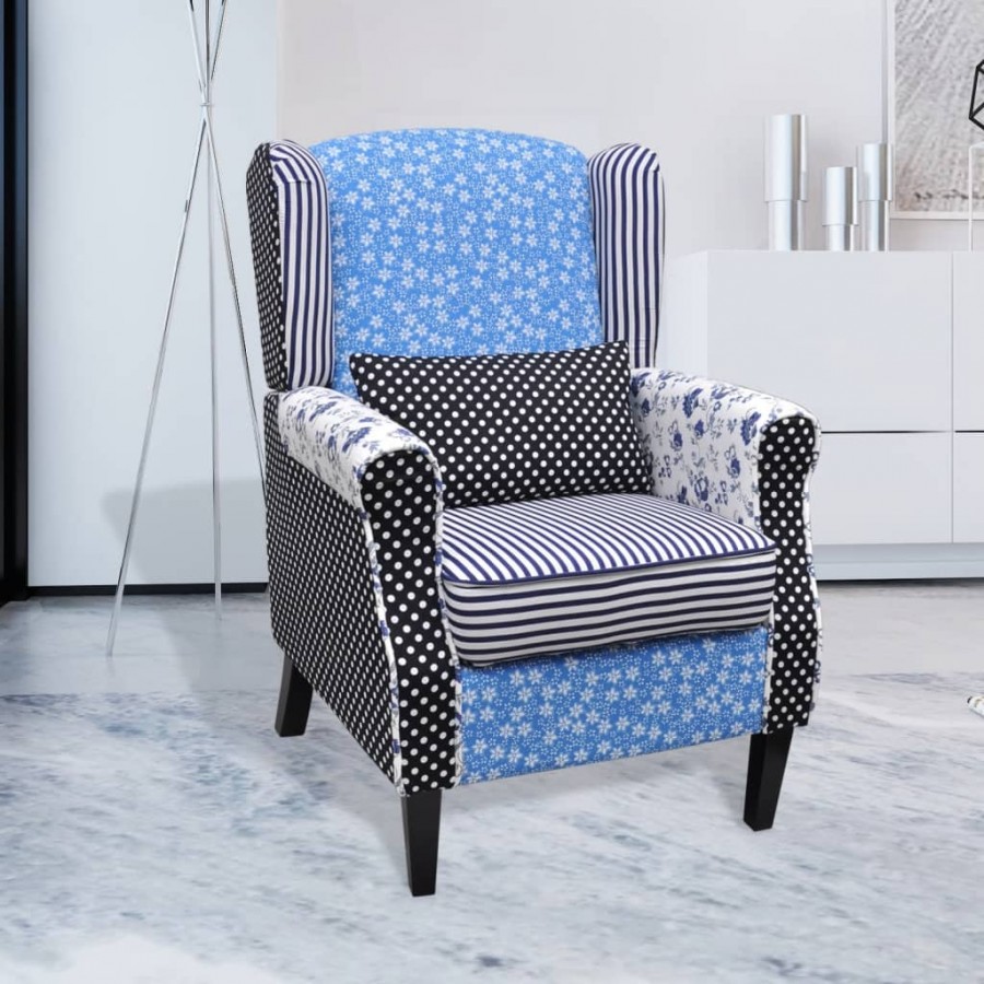 Fauteuil avec design de patchwork Tissu