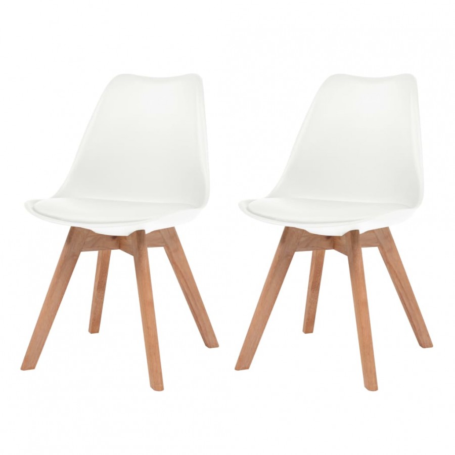 Chaises à manger lot de 2 Blanc Plastique