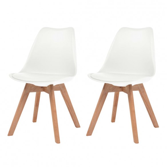 Chaises à manger lot de 2 Blanc Plastique