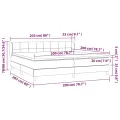 cadre de lit et matelas Bleu foncé 200x200cm Velours