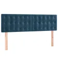 cadre de lit et matelas Bleu foncé 140x200cm Velours