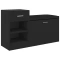 Banc à chaussures Noir 94,5x31x57 cm Aggloméré